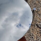 Art deco coffee table mirror base chrome and rosewood