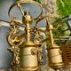 2 wall sconces in brass Empire style