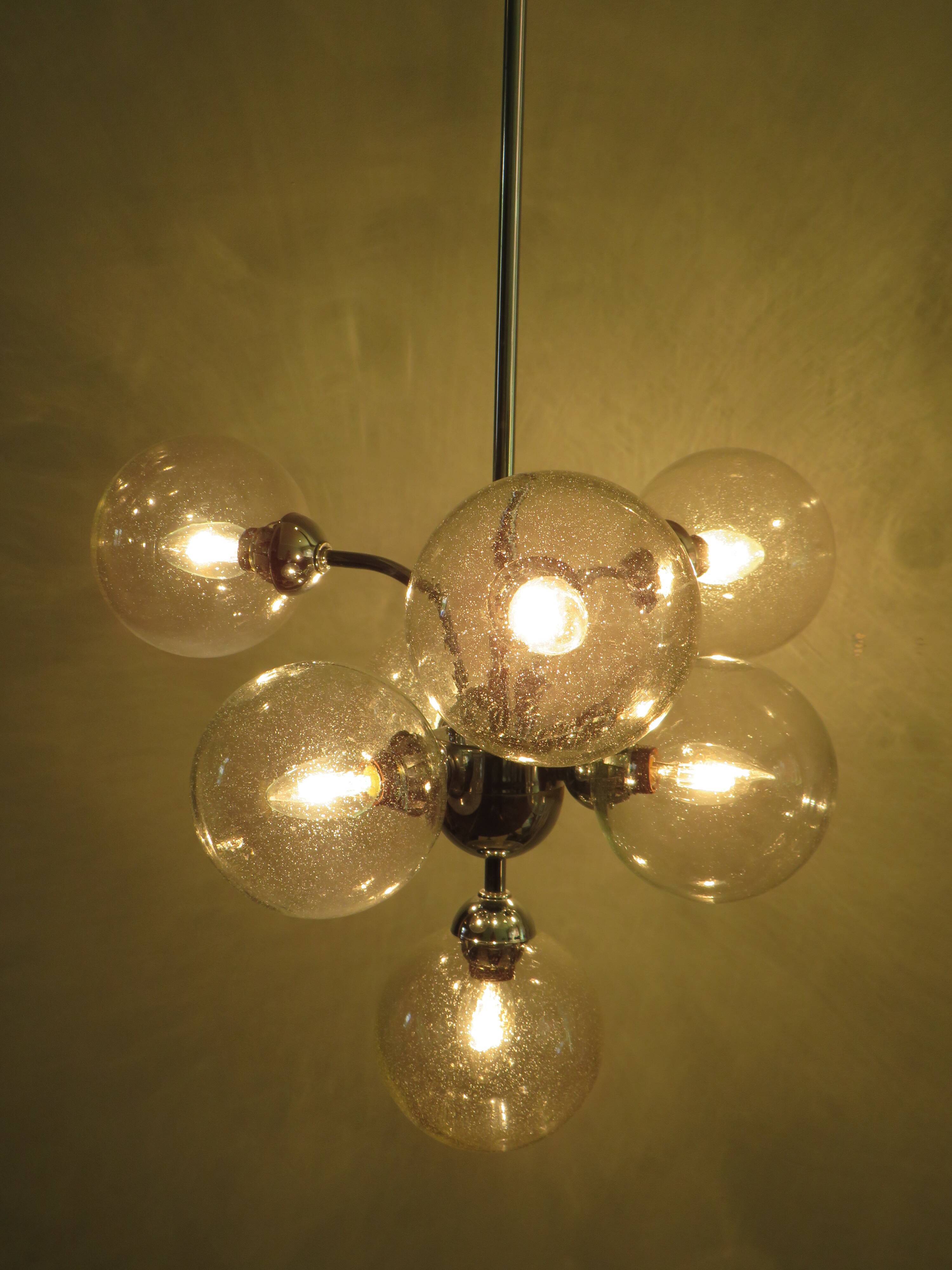 Sputnik chandelier of the 1970s by Massive Belgium