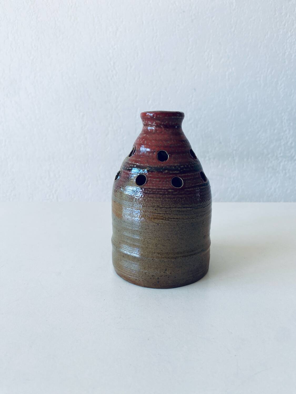 Stoneware flower spike vase signed Chouzet