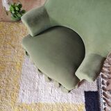 Antique crapaud armchair - green velvet