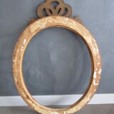 Large old oval wooden grandmother frame