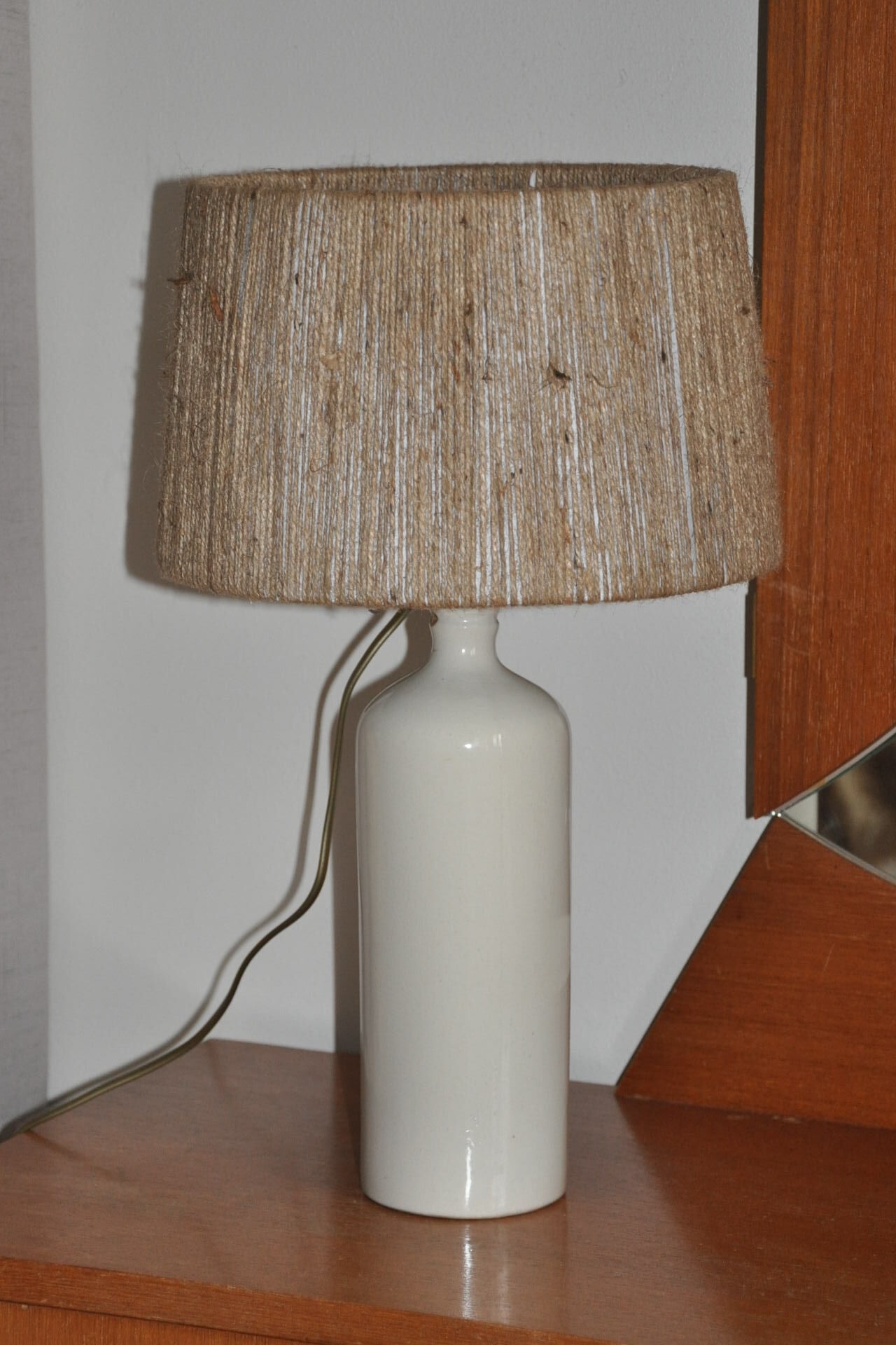 Vintage stoneware bottle lamp