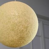 Vintage 1960s Granulate Ball Pendant Lamp: Mid-Century Modern Sphere Light