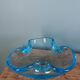 Murano turquoise blue glass trilobed empty pocket ashtray