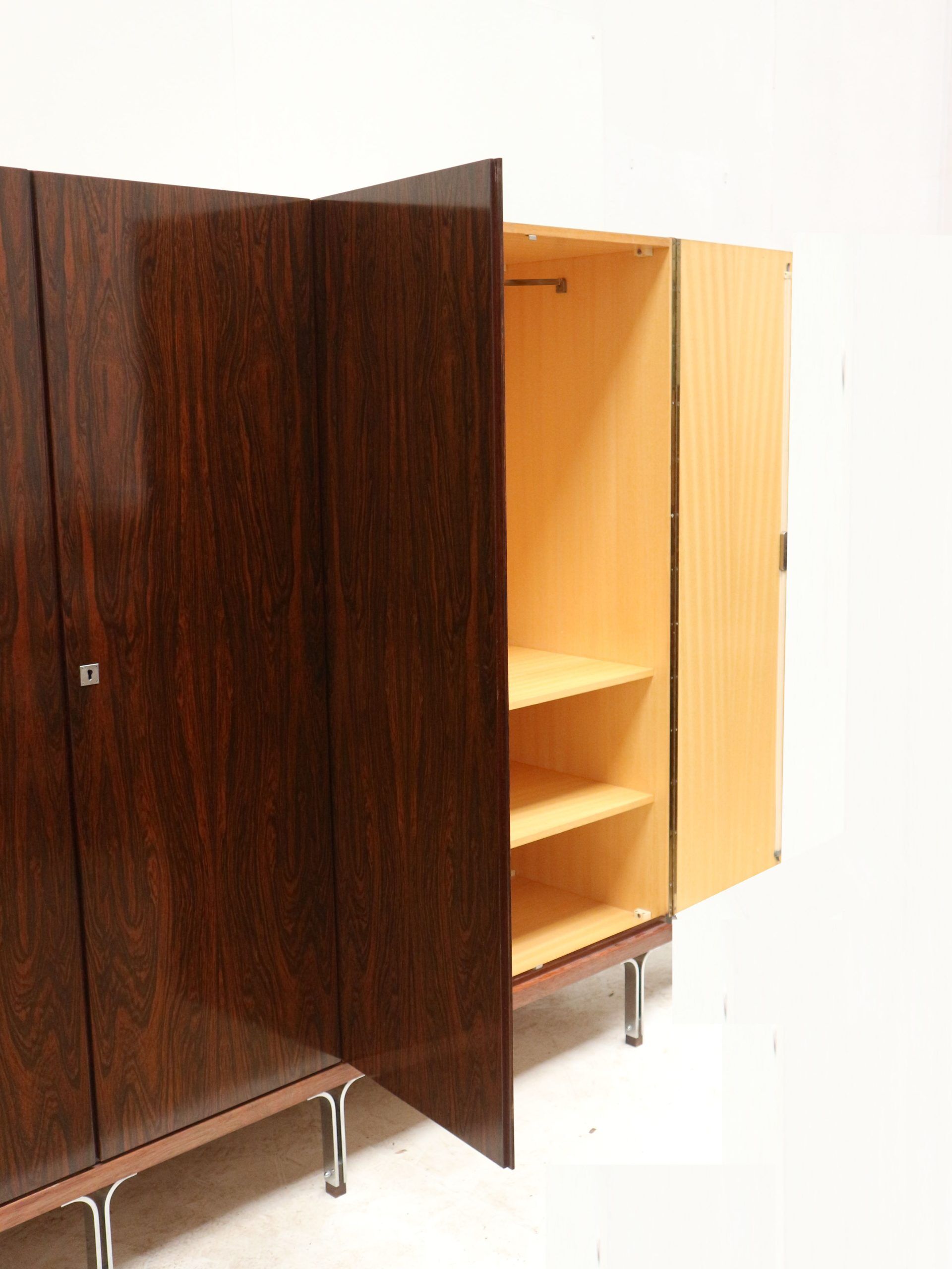 Large vintage rosewood wardrobe from the 1960s