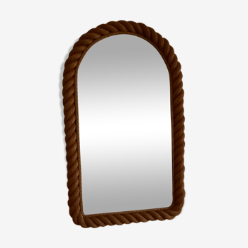 60s rope mirror attributed 38x64cm