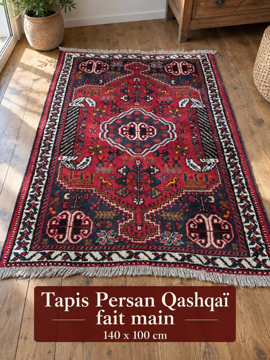 Tapis Persan Qashqaï fait main 140x100cm