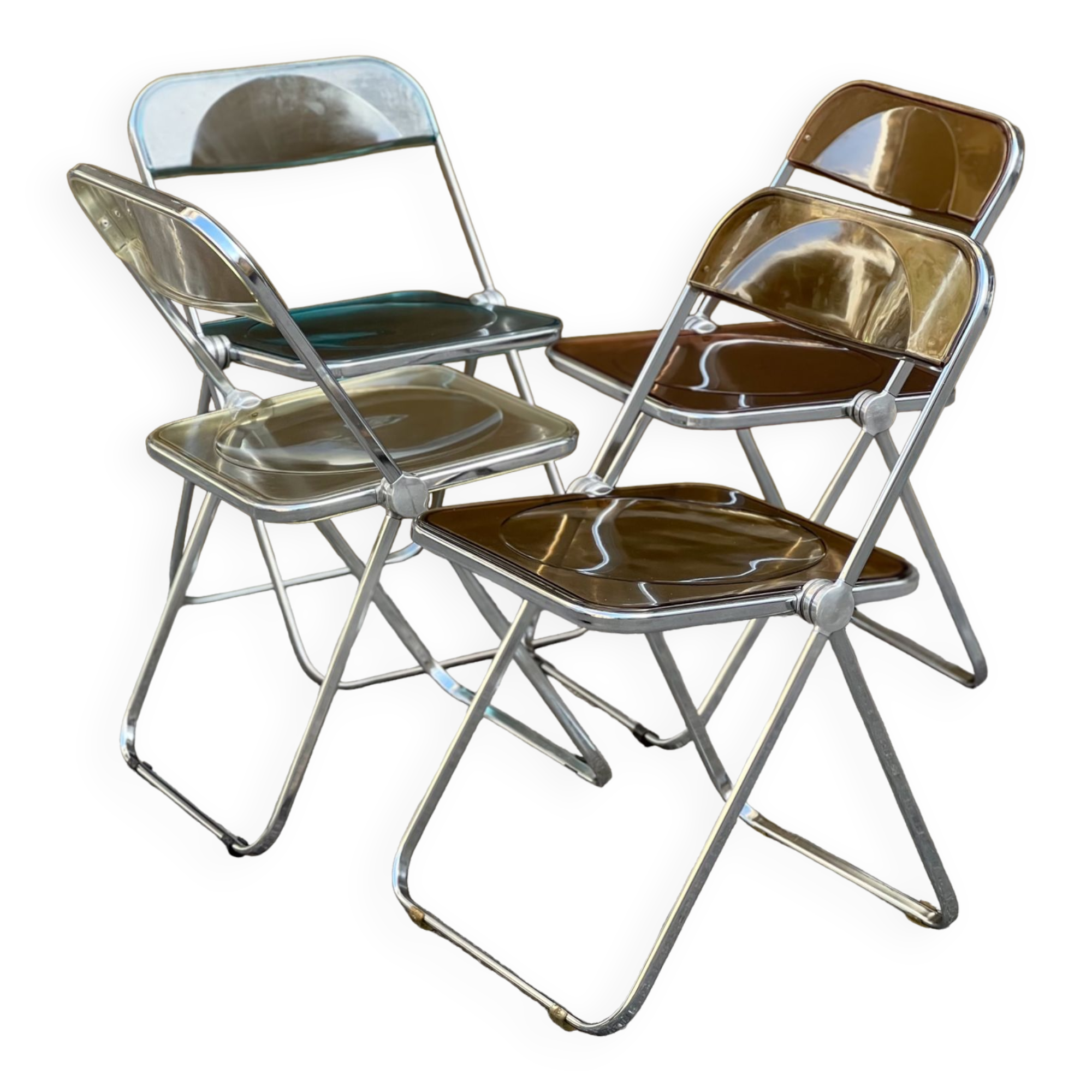 Four Plia Chair G. Piretti For Anonima Castelli