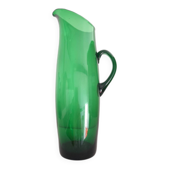Pretty green glass pitcher
