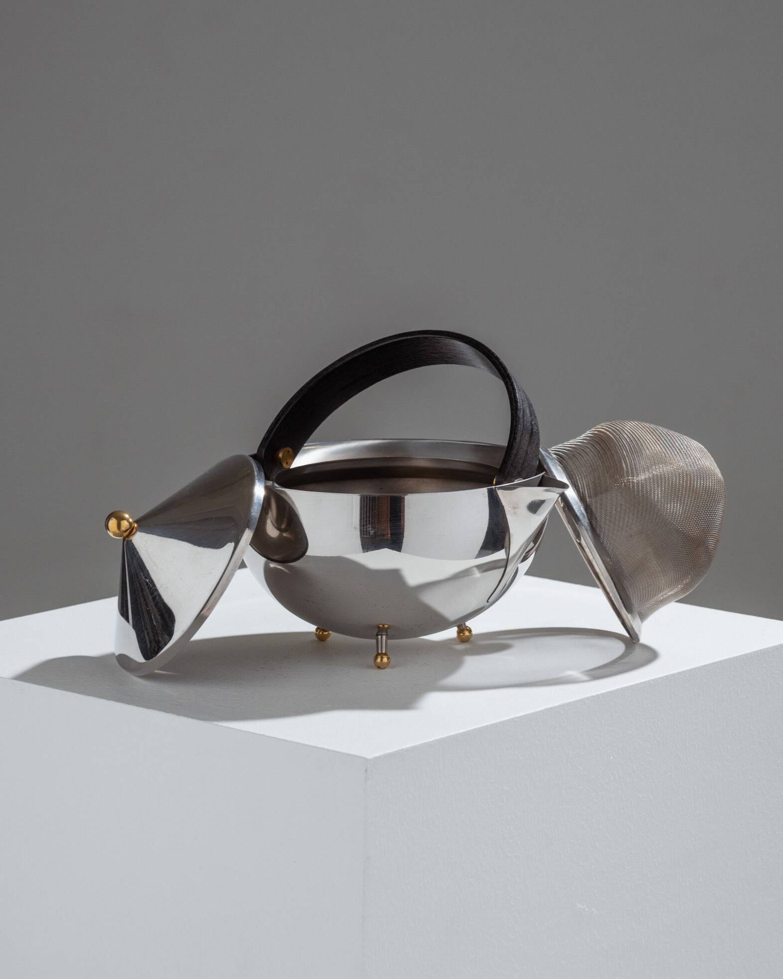 Bodum metal teapot, carsten jorgensen, 1980s