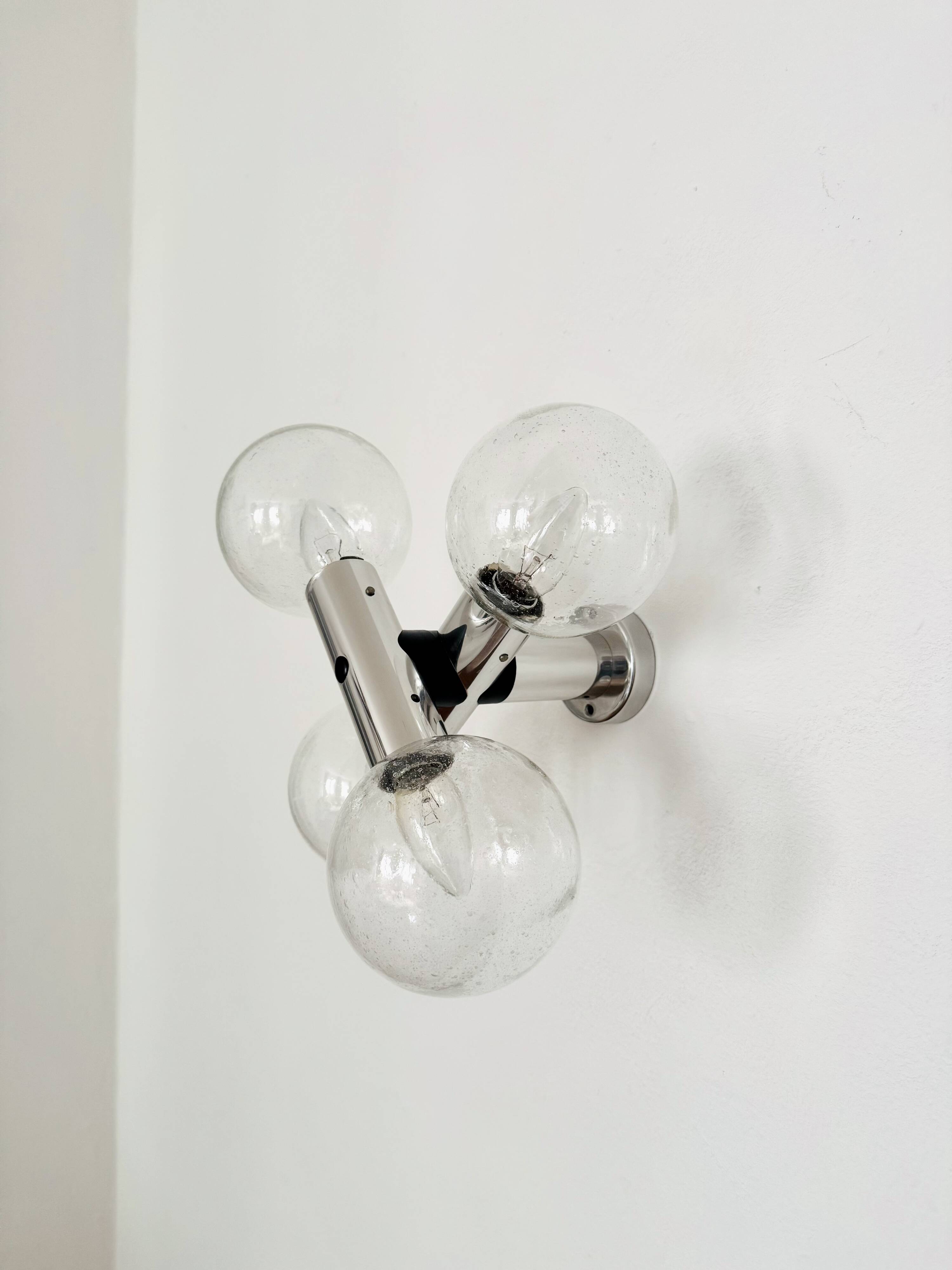 Amazing 1970s Modernist Space Age Bubble Glass Ceiling Lamp by J.T. Kalmar