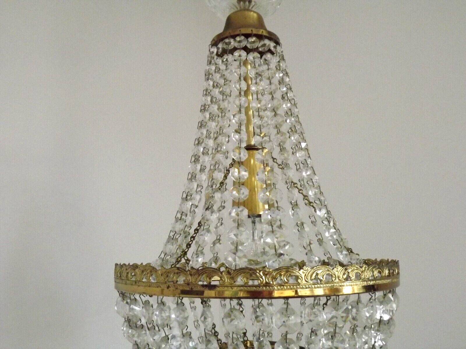 Preciosa Jablonec Czech Crystal & Brass Montgolfier Single Light Chandelier 4550