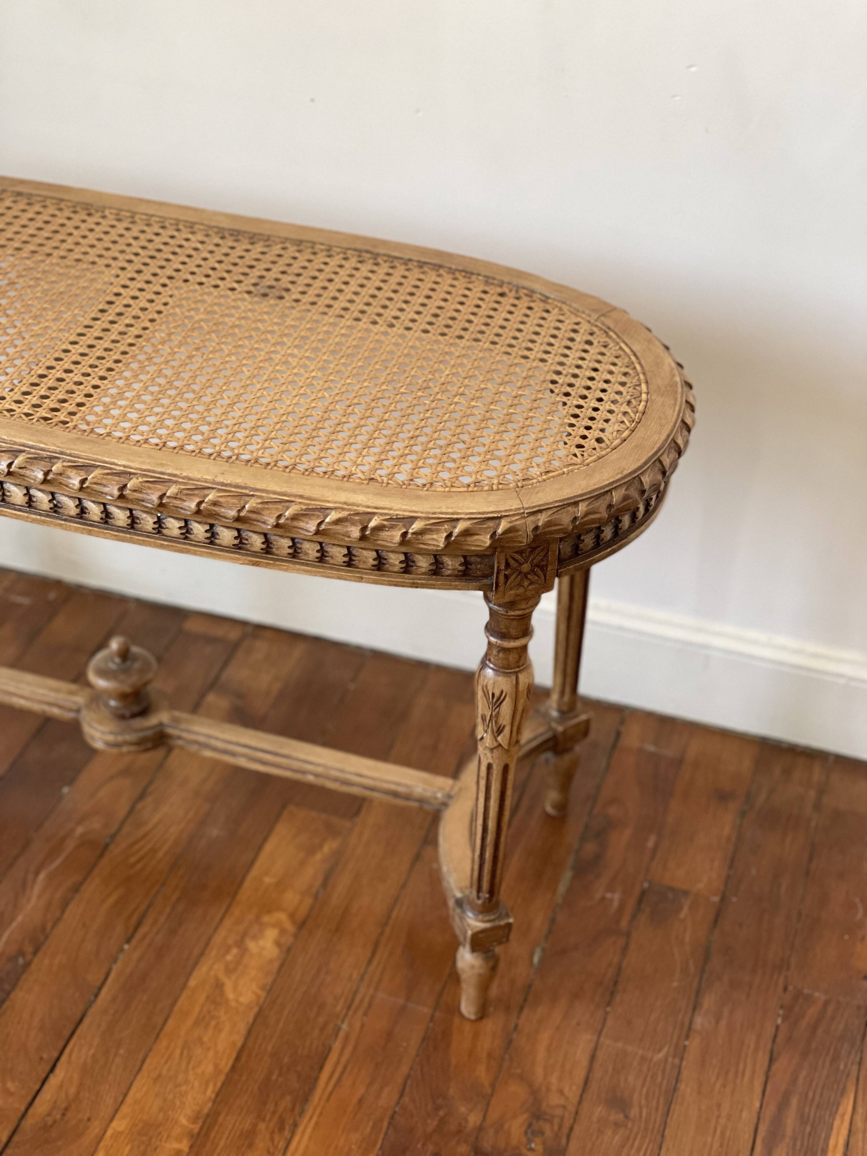 Wooden piano bench and cannage