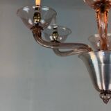 Venetian lustre made of Murano glass in amethyst colour, circa 1920.