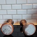 Pair of large format stoneware candlesticks