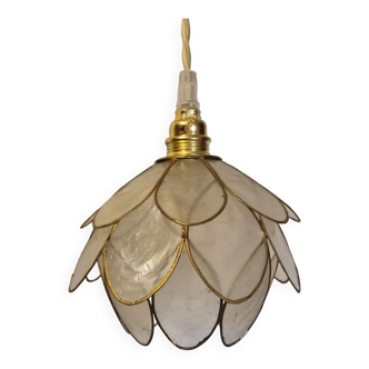 Mother-of-pearl lotus flower suspended or portable