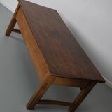 Table basse rustique en châtaignier de ferme espagnole du XVIIIe siècle
