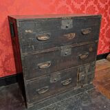 Commode à linge Tansu Japon, style Wabi Sabi, début XIXeme