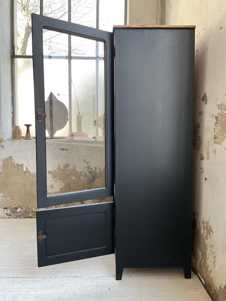 Old black storage window