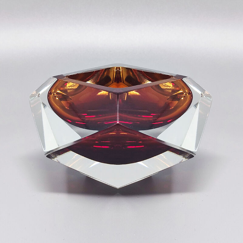 1960s Gorgeous Brown Ashtray or Catchall by Flavio Poli for Seguso. Made in Italy