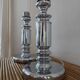 Pair of vintage chrome lamp bases