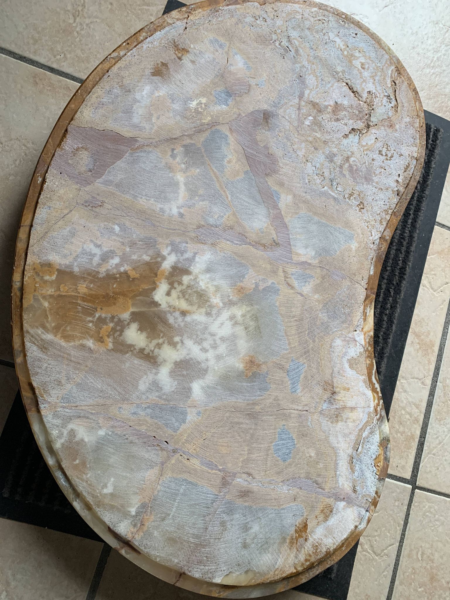 Lot 3 tables gigognes marbre et laiton