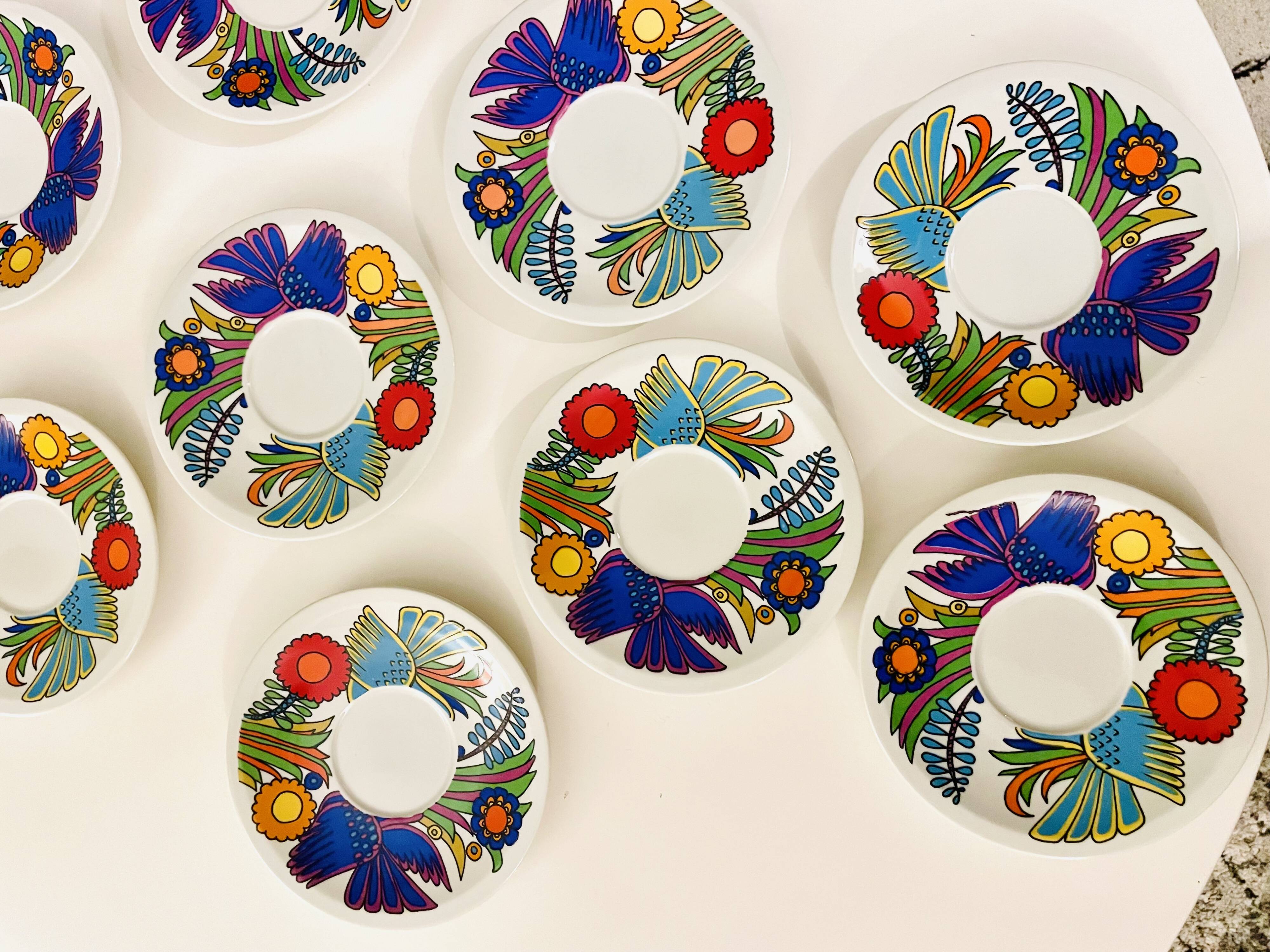 Set of coffee cup saucers (x6) Villeroy & Boch Acapulco