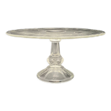 Presentation cup and footed service in transparent worked glass