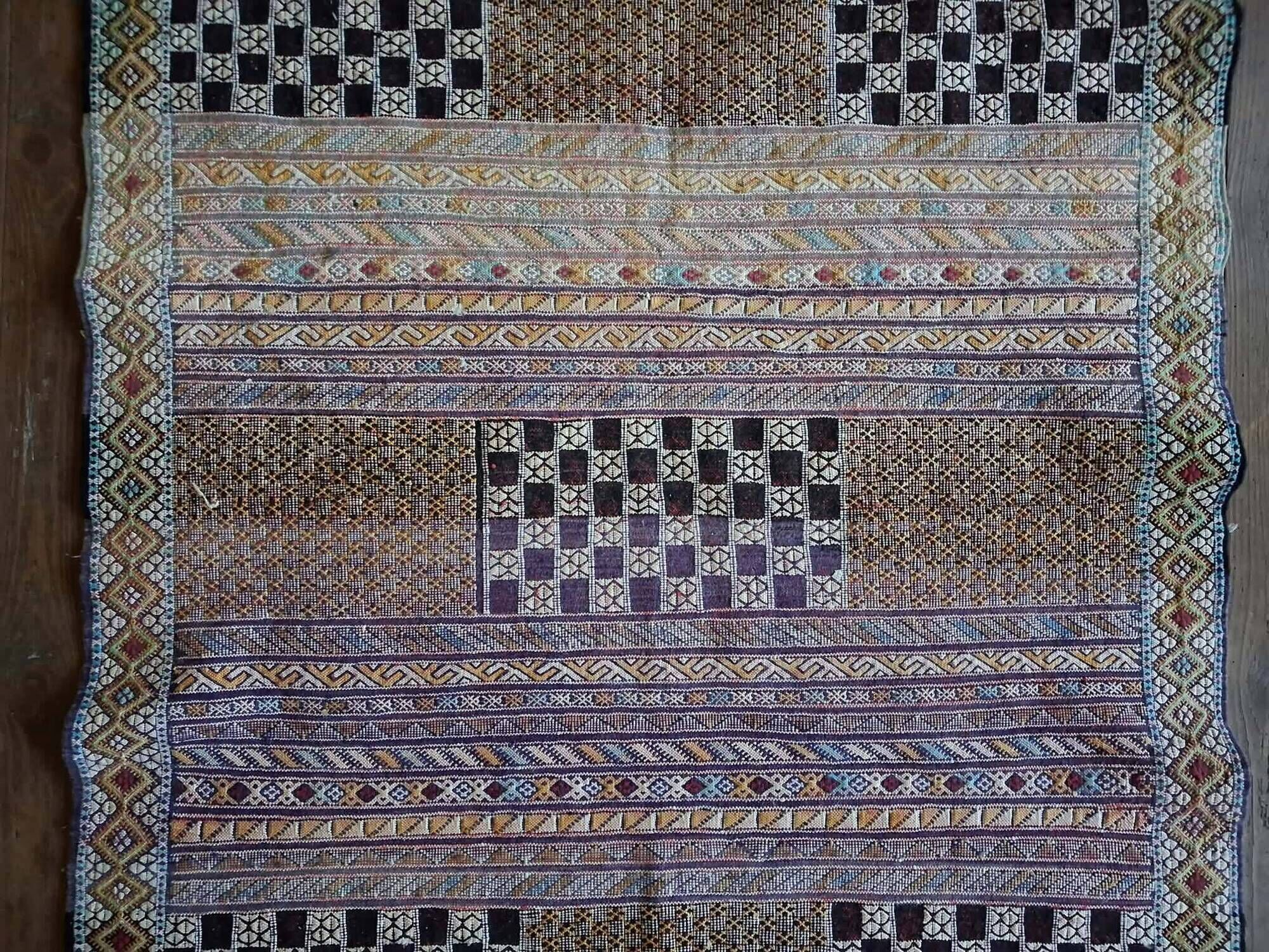 Handmade Berber Kilim Zemmour 202x117cm