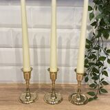 3 brass candle holders