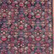 Iranian rug with stylised floral patterns in pink and blue, 155x105.