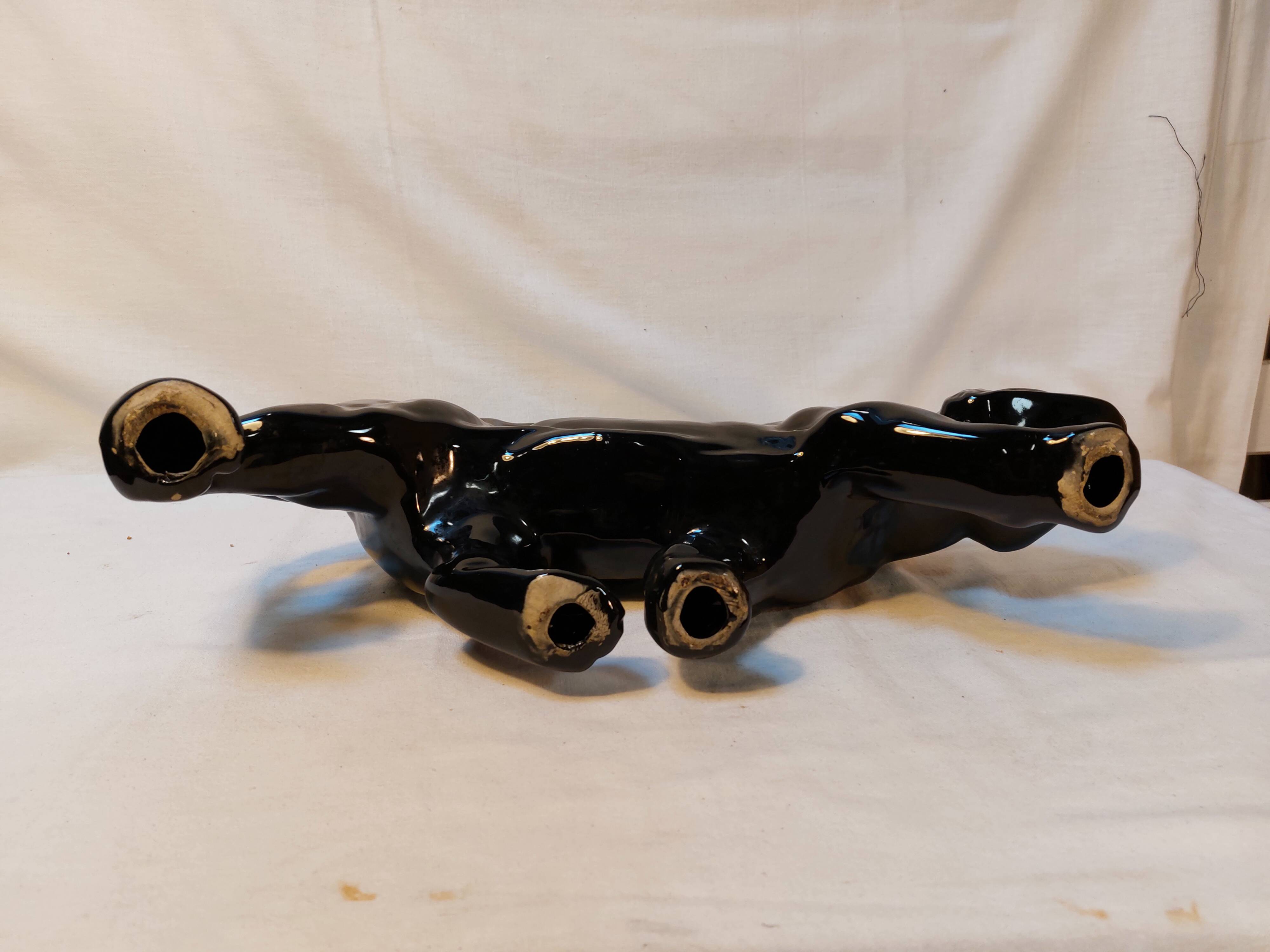 Art Deco Style Black Panther Ceramic