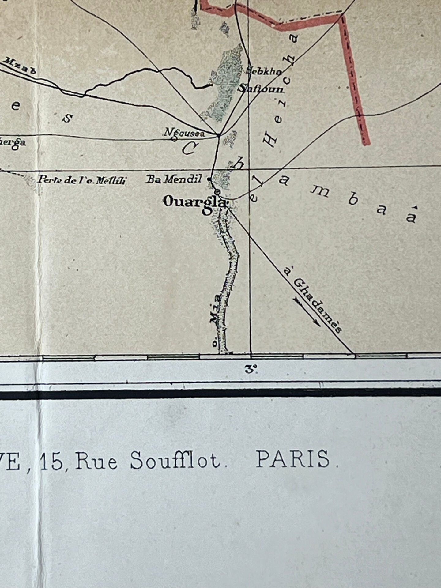 Carte ancienne Algérie et Tunisie 72,5x47cm