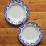 2 hollow plates in iron earth model "Capri" Digoin Sarreguemines art deco