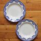 2 ironstone soup plates, "Capri" pattern, Digoin Sarreguemines, Art Deco