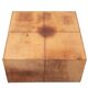 Table basse en cuir cognac à grands points des années 1970, France