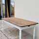 Rustic farmhouse bistro table in oak with Louis Philippe legs - 2m
