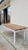 Table de ferme bistrot rustique en chêne piètements louis philippe -2m