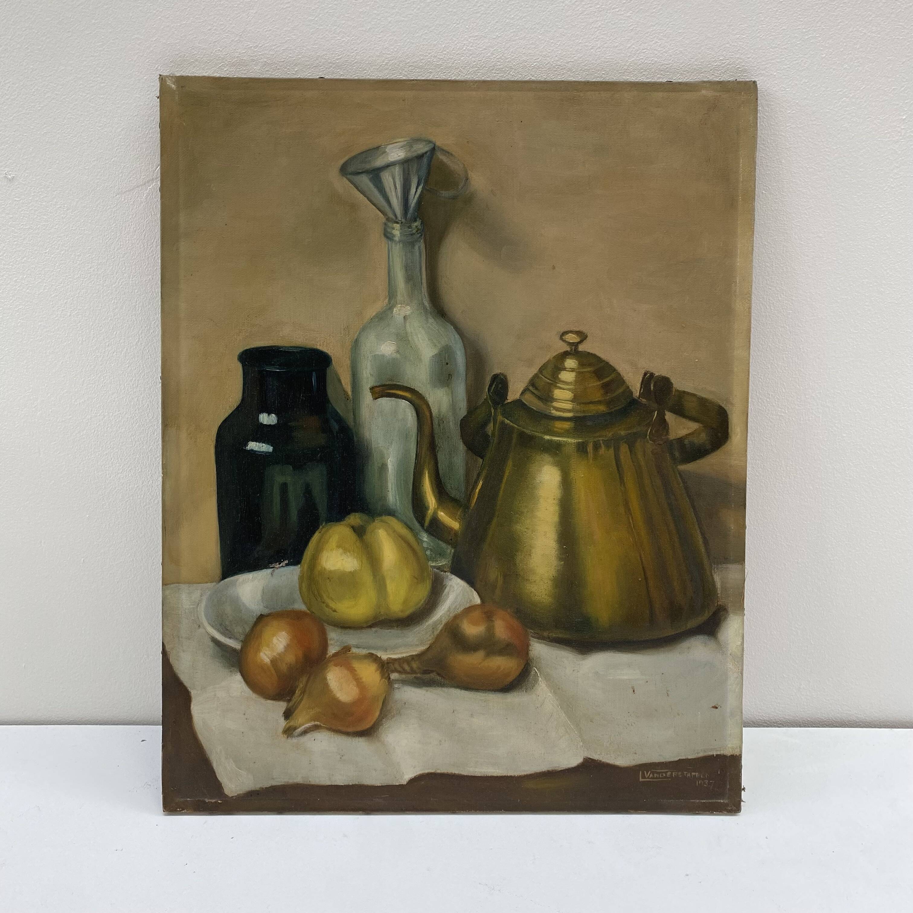Old oil on canvas still life