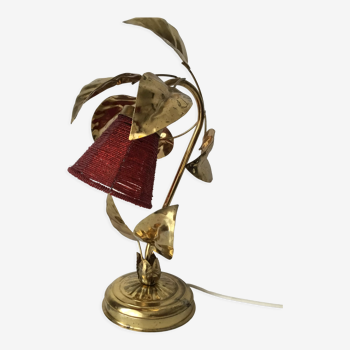 Lampe sur pied en metal doré