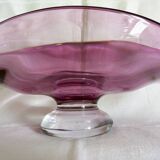 Art Deco style pedestal centrepiece in thick crystal from Val Saint Lambert, 1970s.