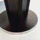 Vintage dining table in melamine with a black wood effect and chrome metal.