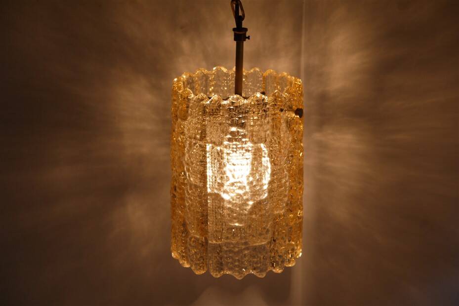 Glass and brass pendant lamp by Carl Fagerlund 1970