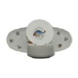 Vintage GL Limoges porcelain fish service