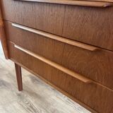 Vintage Danish teak commode with beautiful handles.