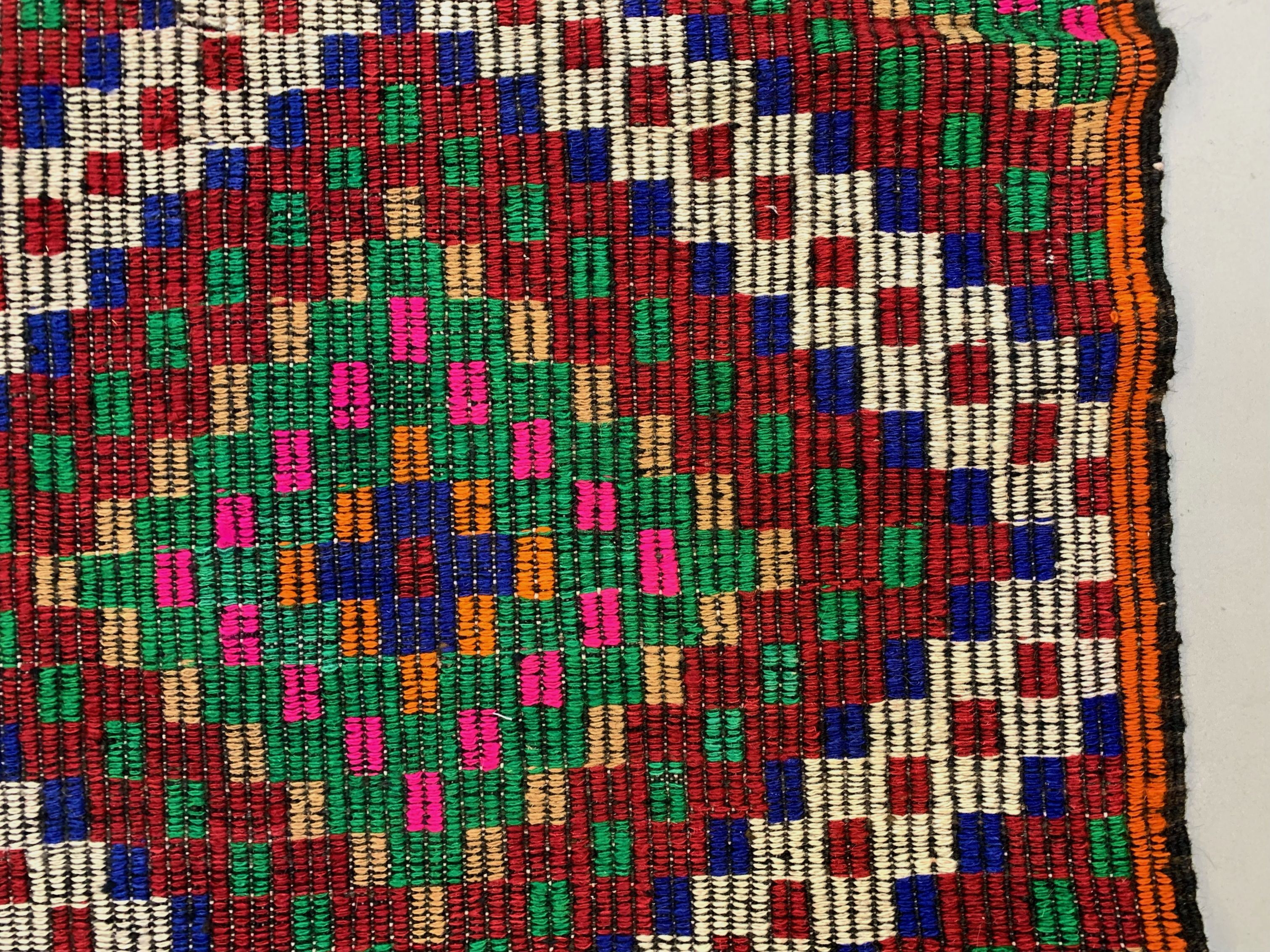 Large Vintage Turkish Kilim Rug 354x178 cm Wool Jajim Kelim