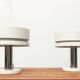 Minimalist table lamps from the German mid-century space age by Kaiser Idell / Kaiser Leuchten, 1960s, set of 2.