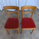 Vintage Wooden Dining Chair: Red Leather Seat, Mid-Century Modern