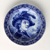 Boch Belgium ceramic wall plate depicting the painter Rembrandt